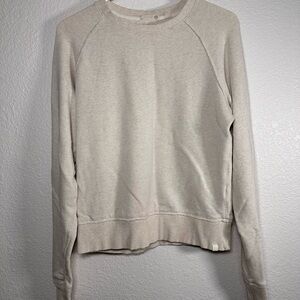 TASC Performance Organic Cotton Cream Long Sleeve Sweatshirt XS